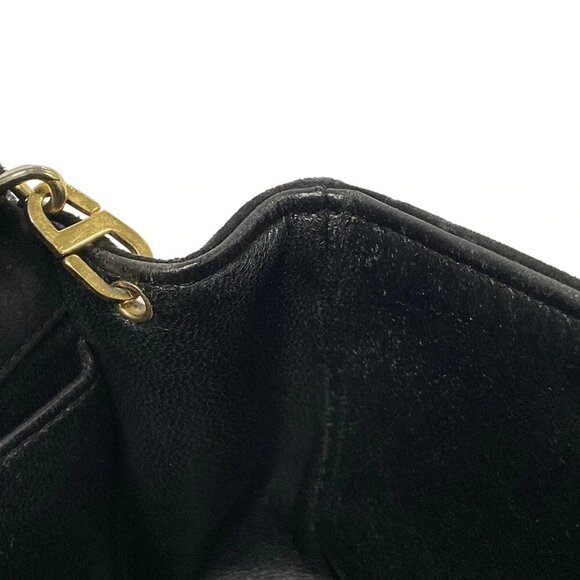 Auth CHANEL Mini Matelasse Black Suede Shoulder Bag Gold hardware - Picture 15 of 15